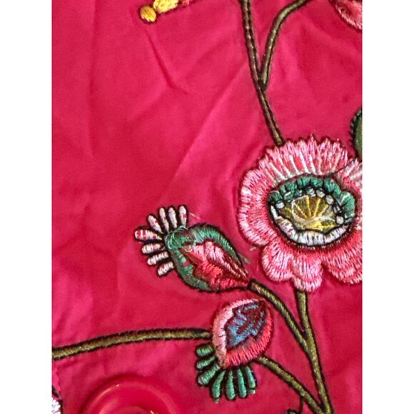 Embroidered Papparazzi by Biz Hot Pink Lined 4 Button Jacket VGUC - Picture 6 of 7